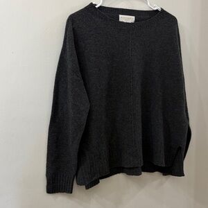 Bianco & Blu Dark Gray Sweater - made in Italy - large - merino wool blend